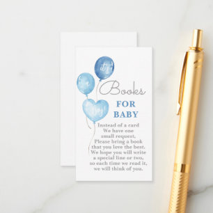 Livros de balões azuis para cartão de menino