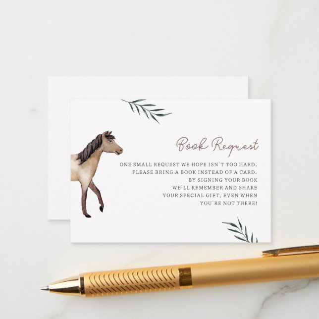 Livros de cavalos para cartão de gabinete para beb (Frente/Verso In Situ)