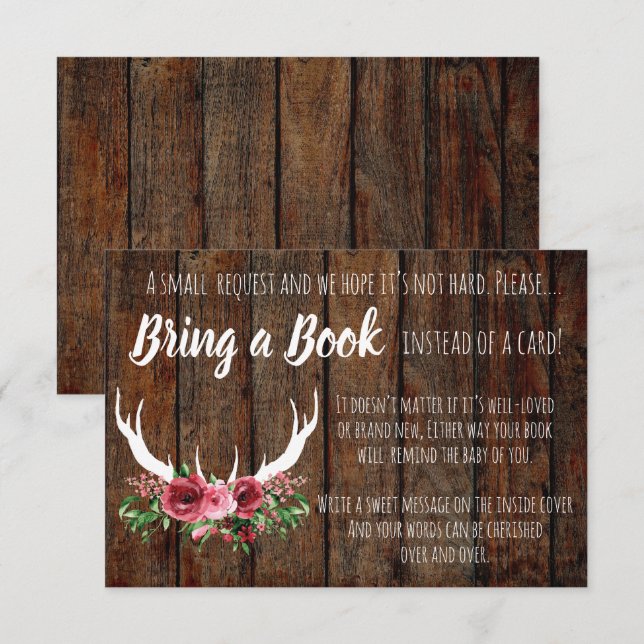 Livros De chá de fraldas Para O Cartão De Bebê (Frente/Verso)