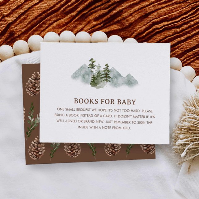 Livros de Chá de fraldas Russo para Cartão de Bebê (Rustic Woodland Books for Baby Card)