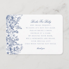 Livros de Chinoiserie Azul para Convite para Bebê 