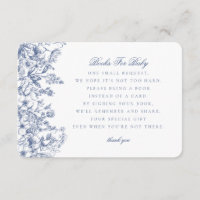 Livros de Chinoiserie Azul para Convite para Bebê 