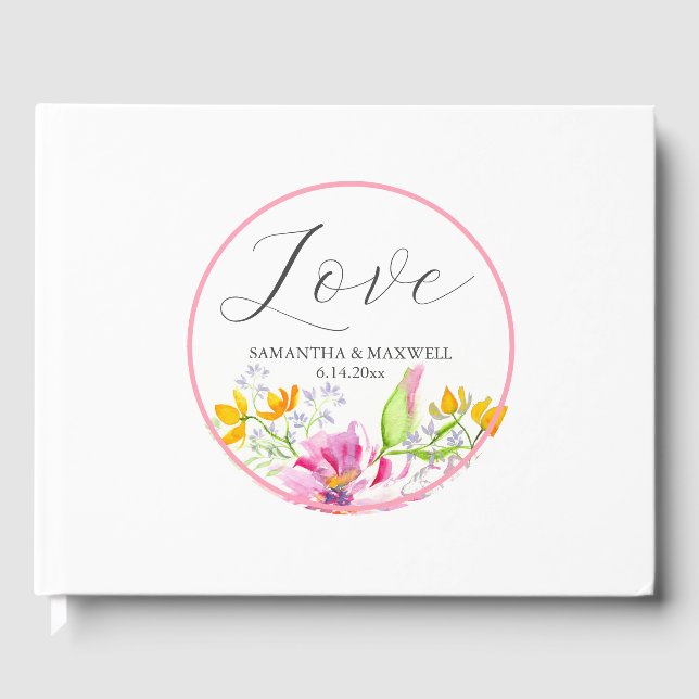 Livros de Convidado Personalizados Floral (Frente)