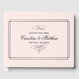 Livros de Convidados de Casamento Elegante Rosa-Ro