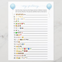 Livros de Emoji de Balão Azul para Jogo de Chá de