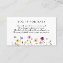 Livros de Flores Selvagens para Cartão de Inserção