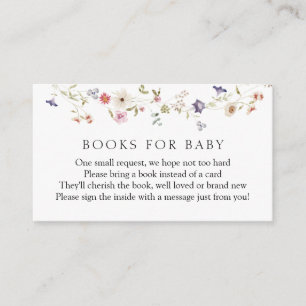 Livros de Flores Selvagens para o Cartão de Recepç