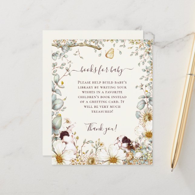 Livros De Garota De Coelhinhos Para Chá de fraldas (Frente/Verso In Situ)