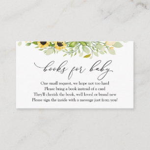 Livros de girassol para cartão de visita para pedi