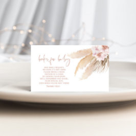 Livros de grama de pampas boho para cartão de ingr