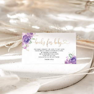 Livros de lilás roxos para cartões de bebê
