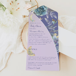 Livros De Lua Whimsical Para Chá de fraldas Roxo