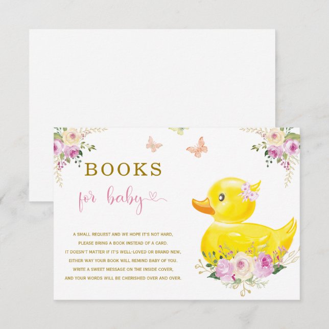 Livros de Pato de Borracha Menina para cartões de  (Frente/Verso)