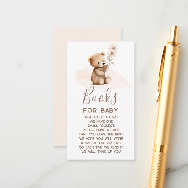 Livros de Urso de Teddy para Cartão de Bebê (Frente/Verso In Situ)