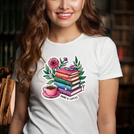 Livros e Camiseta Café