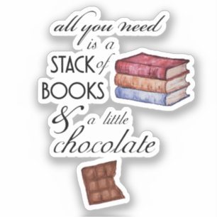 Livros e Chocolate Tudo o que precisa de adesivo