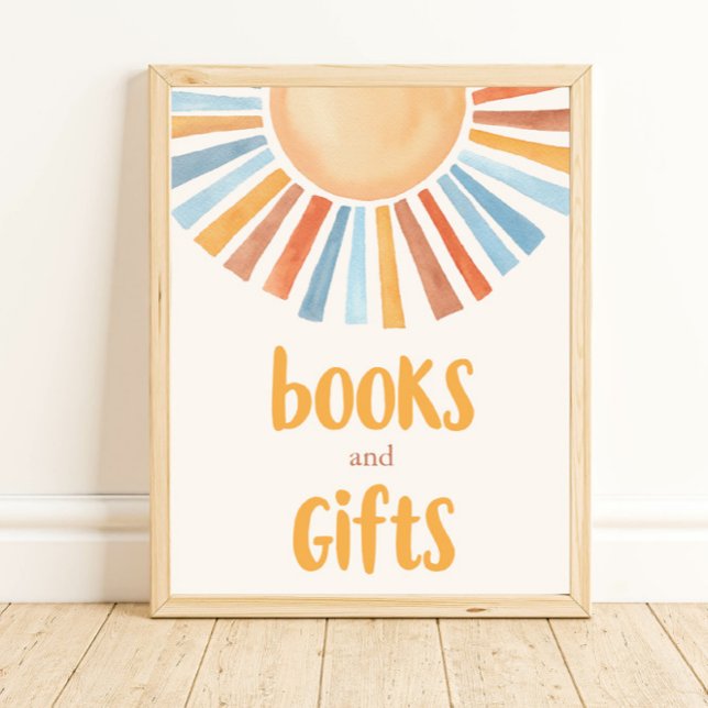 Livros e presentes boho sol tons mudos poster (Criador carregado)