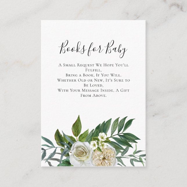 Livros Emerald Greenery para Cartão de Bebê (Frente)