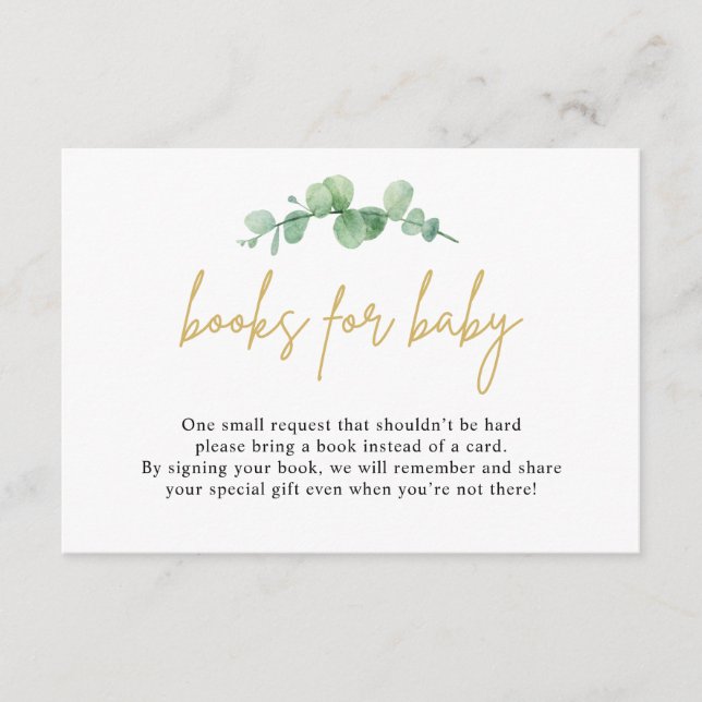 Livros Eucalyptus Por Aquarela Para Cartão De Inse (Frente)