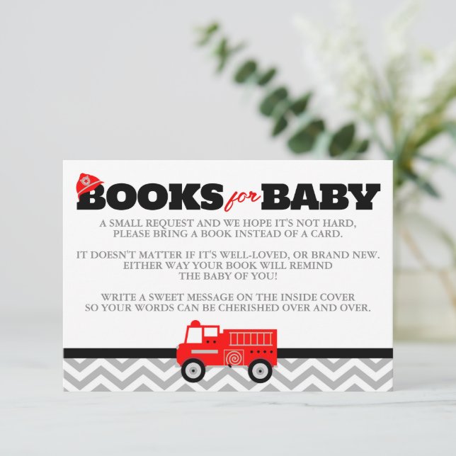 Livros Firetruck para Inserção de Convite de Enclo (Em pé/Frente)
