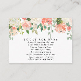 Livros florais de pêssego cor-de-rosa para cartão