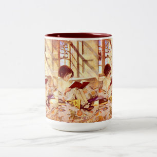 Livros ilustrados na caneca do inverno