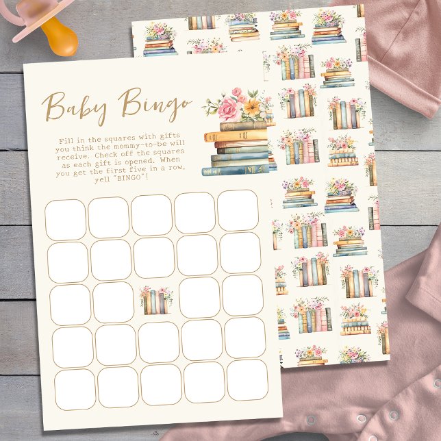 Livros Jogo Baby Bingo (Books Baby Shower Bingo Game Cards by Painted Paperie
)