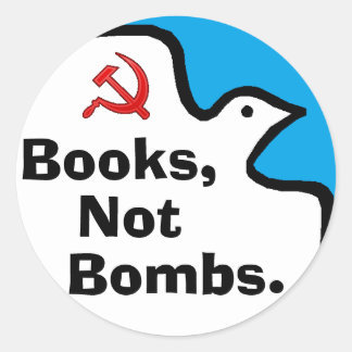 "Livros, Não Bombas." Adesivos
