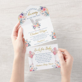 Livros para Bebê Chamada Floral Coelho Rosa para C