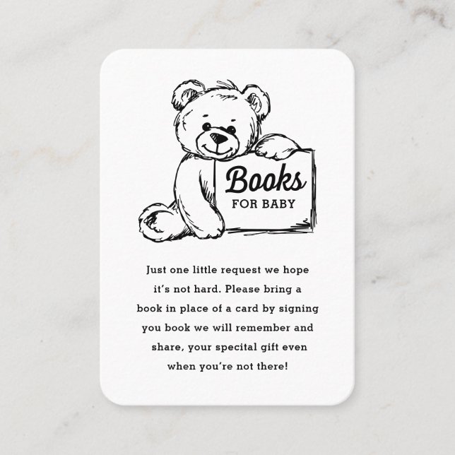 Livros para Cartão de Bebê, Urso de Chá de fraldas (Frente)