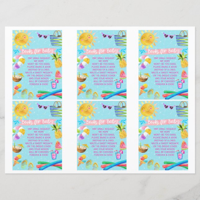 Livros para cartões de chá de fraldas para bebês,  (Frente)