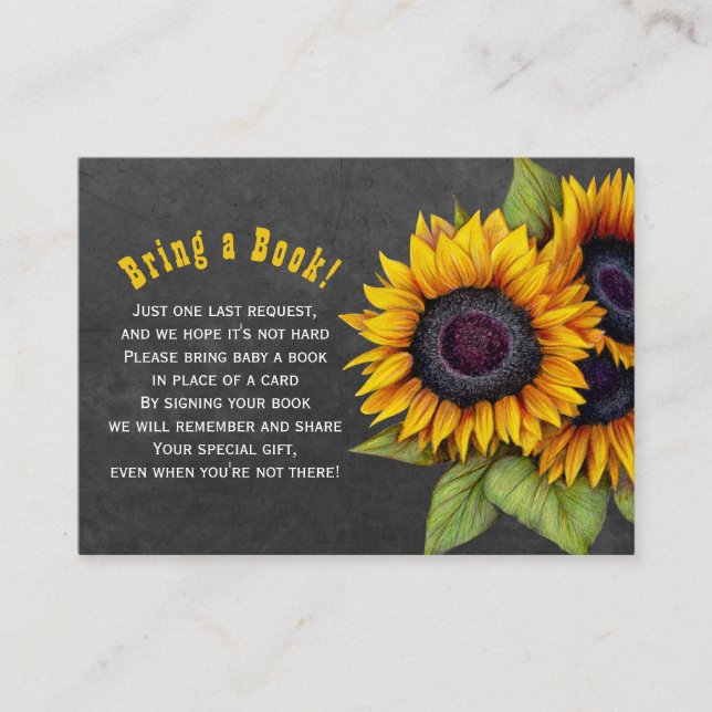 Livros para girassol bebê trazem cartão de inserçã (Frente)