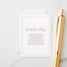 Livros Rosa Dourados minimalistas para cartão de b