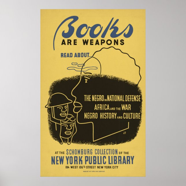Livros são Armas Vintage WPA Poster (Frente)