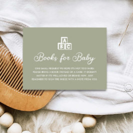 Livros Verdes Modernos para Cartão de Bebê