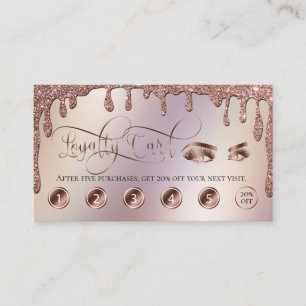 Lixeiras Douradas do cartão de fidelidade Makeup