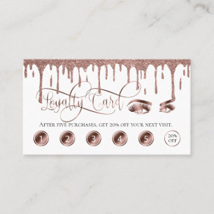 Lixeiras Douradas do cartão de fidelidade Makeup