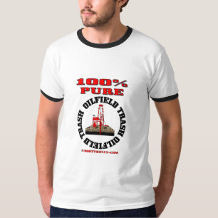Lixo puro do campo petrolífero de 100%, t-shirt do