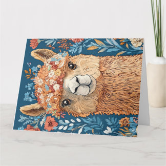 Llama Alpaca Aniversário Qualquer Cartão De Saudaç