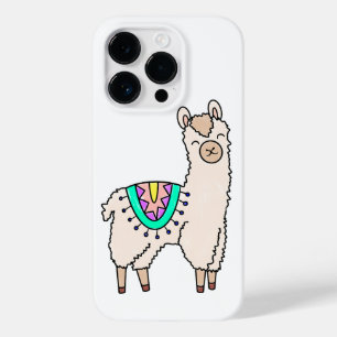 llama alpaca de desenho animado feliz sorrindo