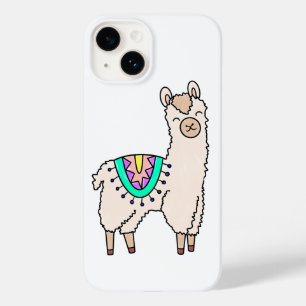 llama alpaca de desenho animado feliz sorrindo