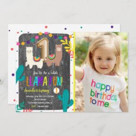 Llama Cactus - Convite para primeiro aniversario I