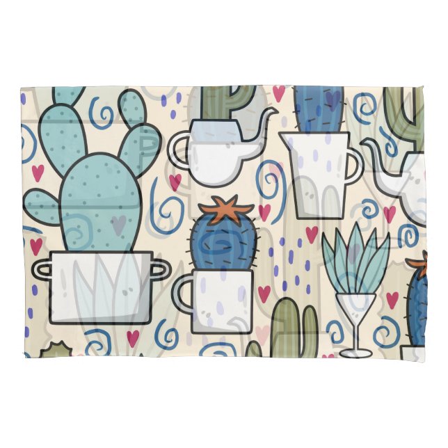 Llama Cactus: Design sem costura desenhada à mão (Frente)
