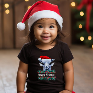 Llama com a camiseta Santa Hat Toddler