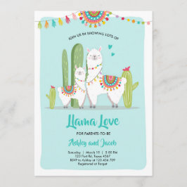 Llama Love Fiesta Boy Blue Chá de fraldas Convite