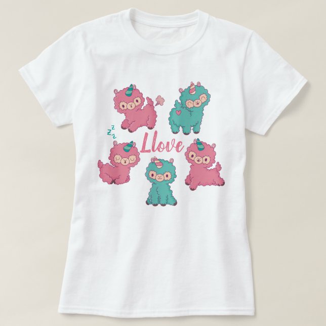 Llama Love T-Shirt (Frente do Design)