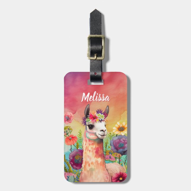 Llama Luggage Tags (Frente Vertical)