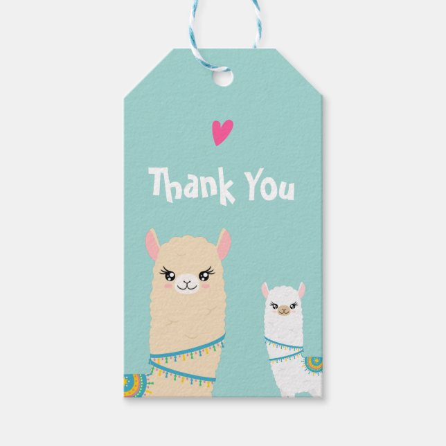 Llama Obrigado Etiquetas para presentes (Frente)