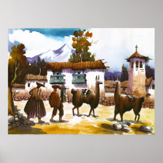 Llama Poster Pessoas peruanas com