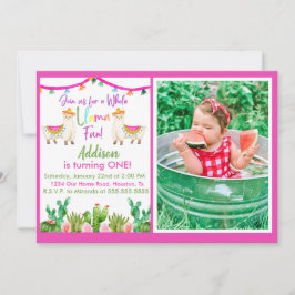 Llama Rosa/ Cactus Fiesta Fotografia Convite